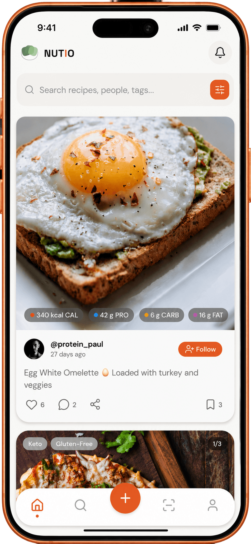 Nutio app interface