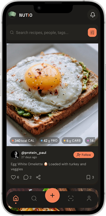 Nutio app interface